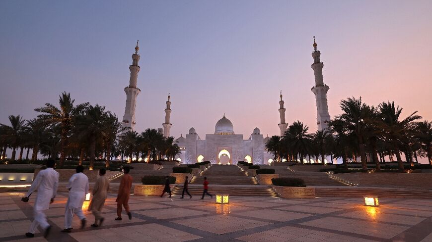 The Sheikh Zayed Grand Mosque in Abu Dhabi, capital of the United Arab Emirates which has called for an easing of regional tensions