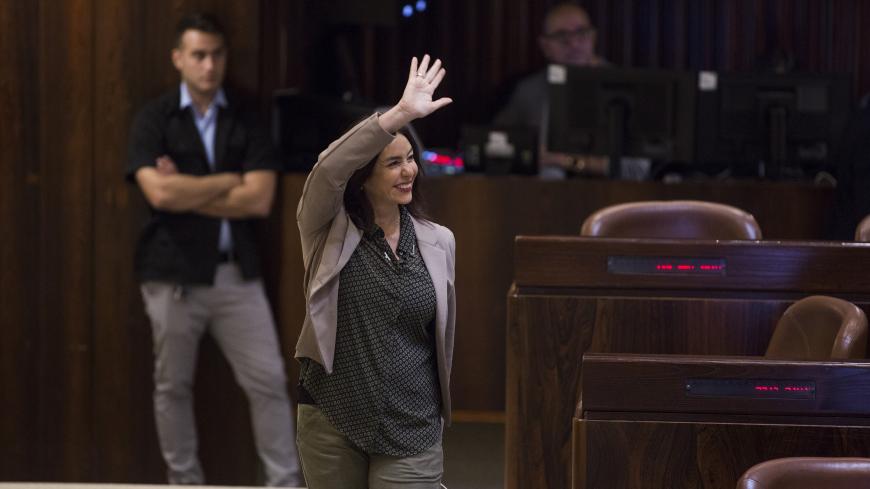 JERUSALEM, ISRAEL - DECEMBER 26:  (ISRAEL OUT) Miri Regev, Israel's Minister of Culture and Sport waves during a discussion to vote on the dissolution of the Israeli Parliament in the Knesset  on December 26, 2018 in Jerusalem, Israel. Party leaders in Prime Minister Benjamin Netanyahu's right-wing coalition, which has a thin majority, decided to dissolve the government and call for elections in April, eight months earlier than required by law.  (Photo by Lior Mizrahi/Getty Images)