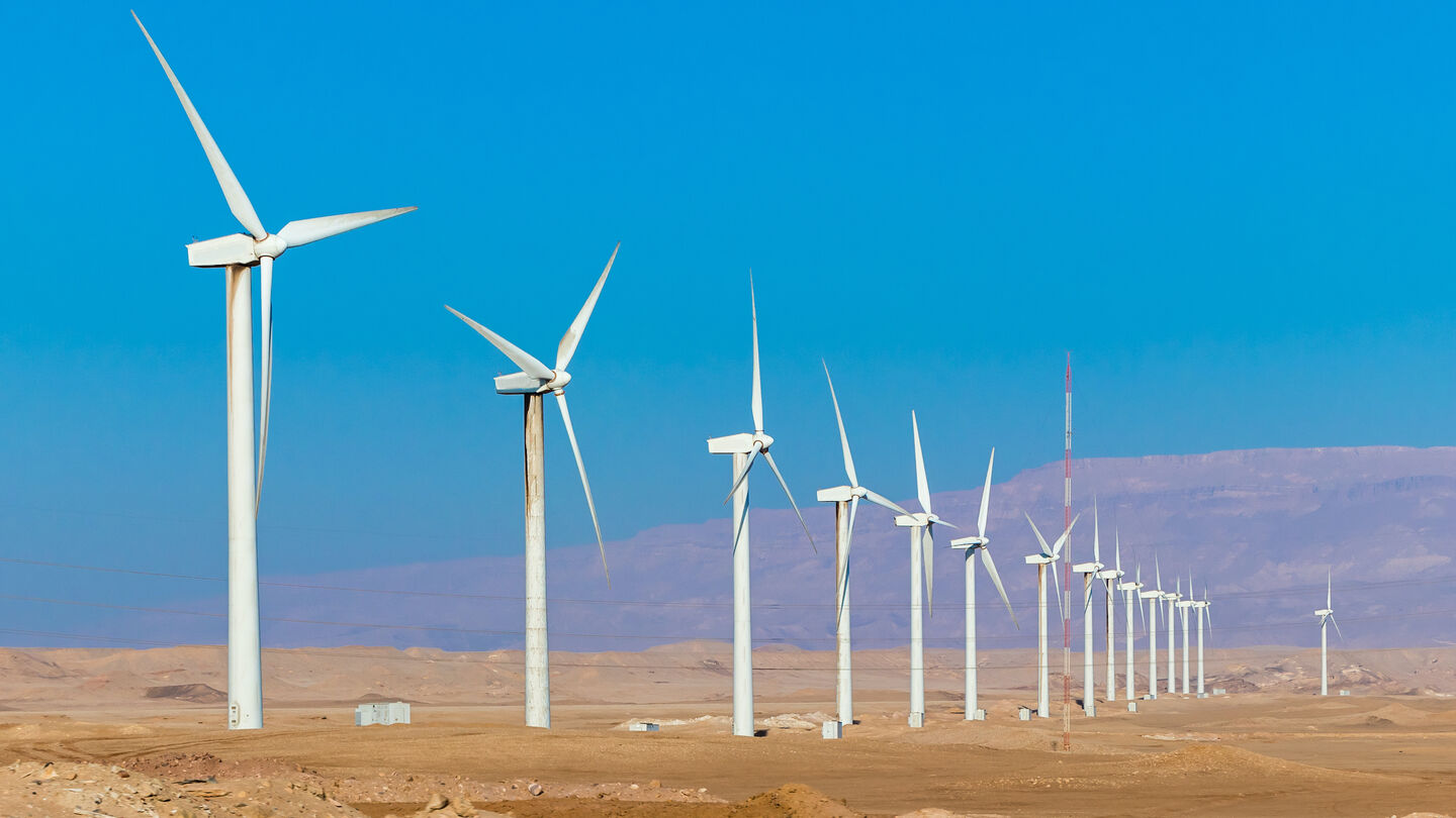 Wind power is one of the fastest-growing renewable energy technologies. Usage is on the rise worldwide, in part because costs are falling. Many parts of the world have strong wind speeds, but the best locations for generating wind power are sometimes remote ones. Windmills for electric power production in the desert in Egypt.