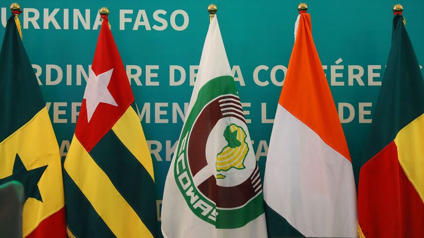 ECOWAS flag with various member flags.