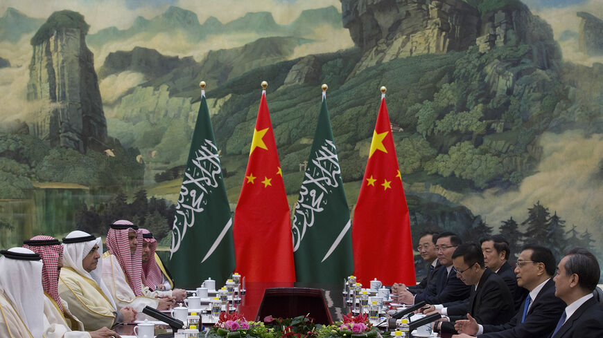 Chinese Premier Li Keqiang (2nd-L) meets with Saudi Arabia's King Salman bin Abdulaziz Al Saud (2nd-R) at Great Hall of the People on March 17, 2017 in Beijing, China. At the invitation of President Xi Jinping, King Salman Bin Abdul-Aaziz Al-Saud of the Kingdom of Saudi Arabia will pay a state visit to China from March 15 to 18, 2017. (Photo by Lintao Zhang - Pool/Getty Images)