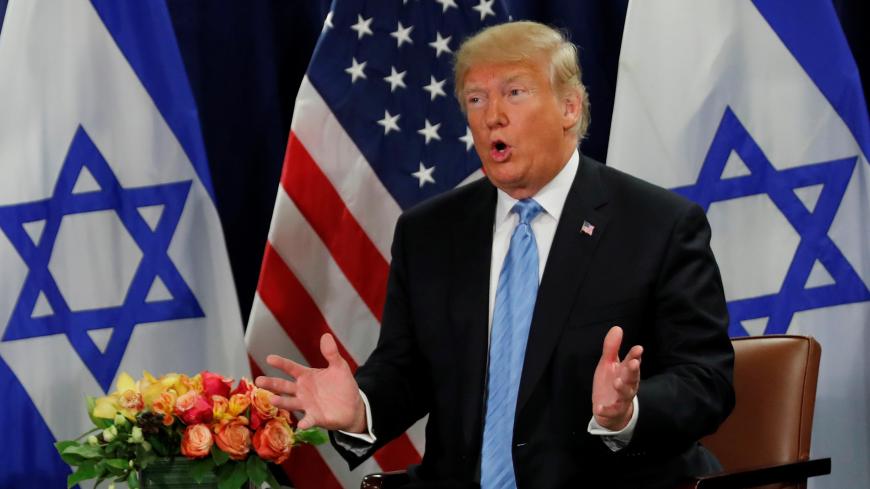 U.S. President Donald Trump speaks during a bilateral meeting with Israeli Prime Minister Benjamin Netanyahu on the sidelines of the 73rd session of the United Nations General Assembly at U.N. headquarters in New York, U.S., September 26, 2018. REUTERS/Carlos Barria - RC1926A26F60