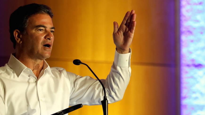 Mossad director Joseph (Yossi) Cohen gestures as he addresses a budgeting conference hosted by Israel's Finance Ministry in Jerusalem October 22, 2018. REUTERS/ Ronen Zvulun - RC12EA778850